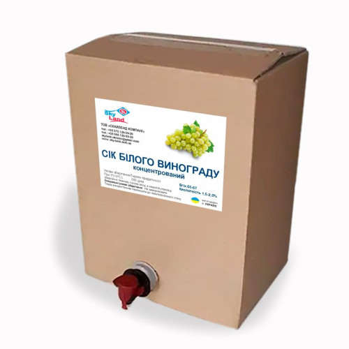 Концентрированный виноградный сок белых сортов, bag-in-box 10л/13кг Концентрированный виноградный сок белых сортов, bag-in-box 10л/13кг