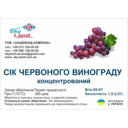 Концентрированный виноградный сок красных сортов, 1кг Концентрированный виноградный сок красных сортов, 1кг